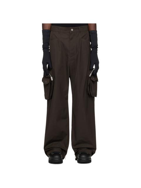 SSENSE Exclusive Brown Wide Backzip Cargo Pants
