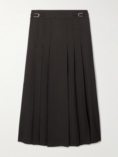 GABRIELA HEARST Wesley Pleated Wool-blend Midi Skirt
