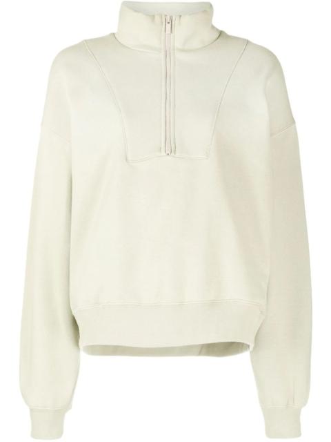 ESSENTIALS zip-front funnel neck jumper