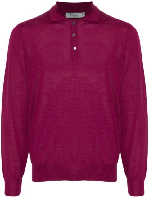 Canali merino wool polo top