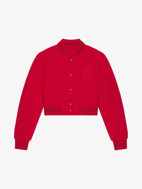 Givenchy CROPPED VARSITY JACKET IN WOOL