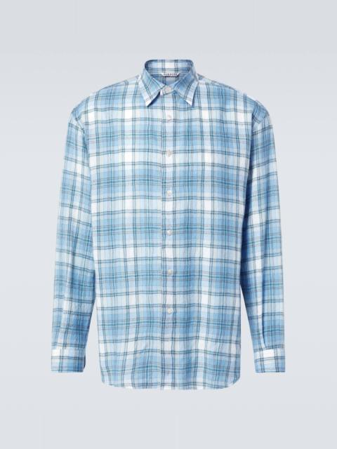 AURALEE Airy checked wool shirt