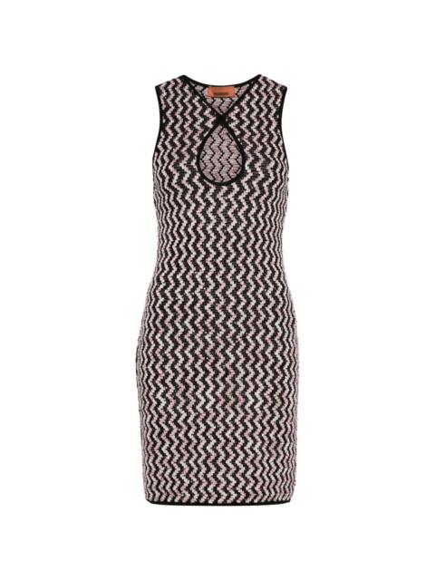 zigzag-pattern mini dress