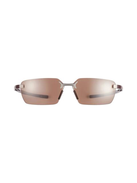 TAG Heuer Flex 59mm Rectangular Sport Sunglasses in Matte Bordeaux /Brown Polar