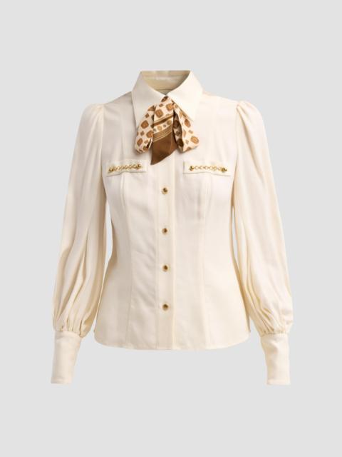 Zimmermann Women's Utility Printed Tieneck Blouse - Cream