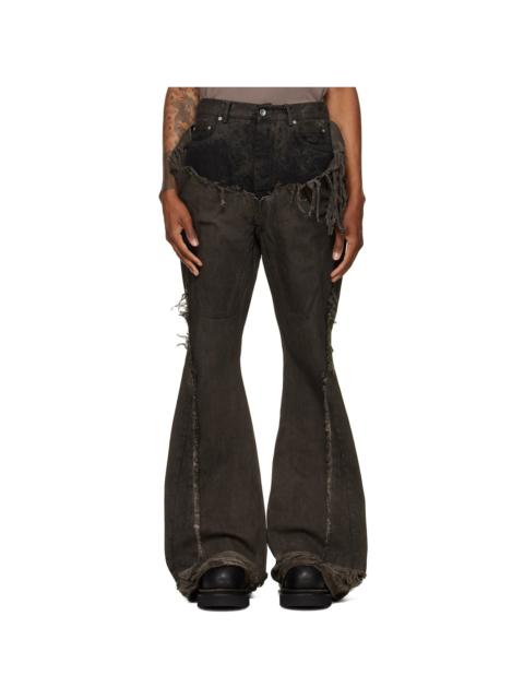 Rick Owens DRKSHDW Gray Tower Slivered Bootcut Jeans