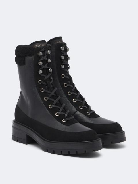 AQUAZZURA Very Cortina leather lace-up boots