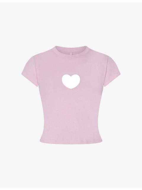 SKIMS Worn-In Heart Baby Cotton-Jersey T-Shirt