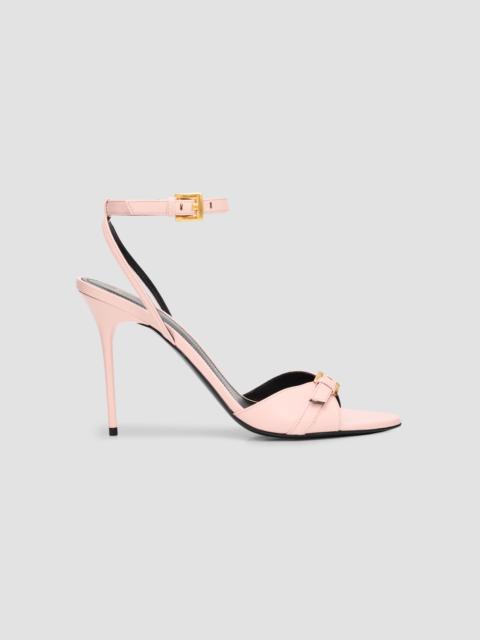 Balmain Women's Anthem 75MM Leather Sandals - Rose Pale