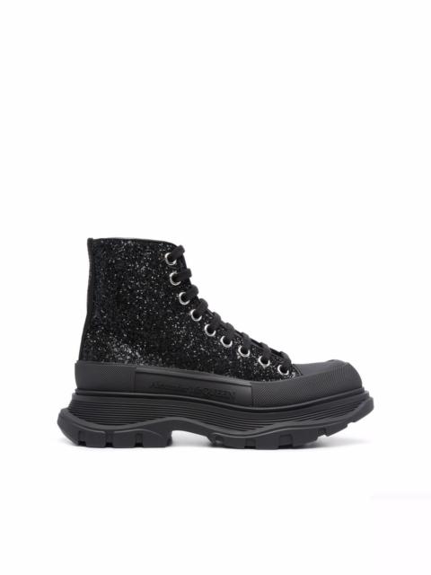 Alexander McQueen Tread Slick glitter ankle boots