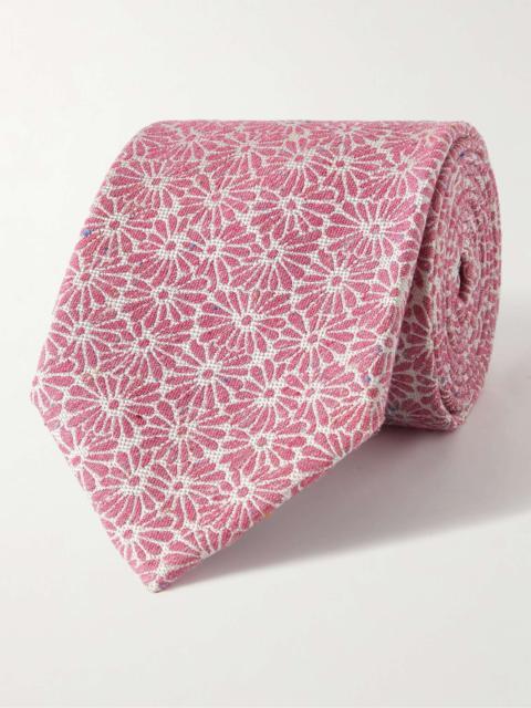7cm Floral-Jacquard Cotton and Silk-Blend Tie