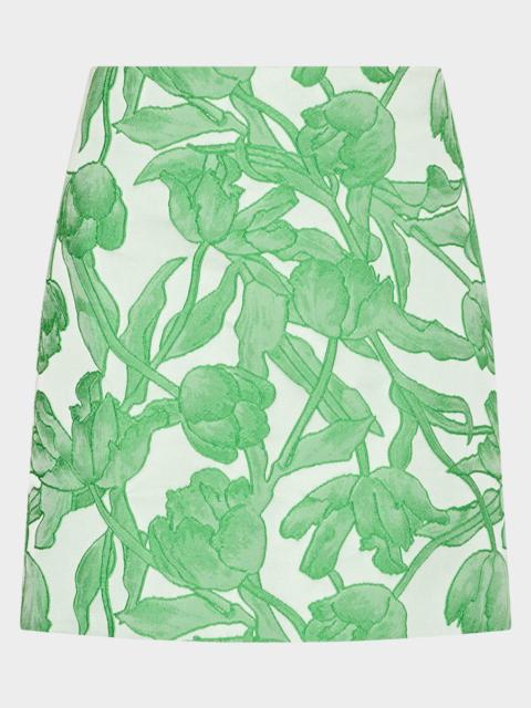 MILLY Floral Jacquard Modern Mini Skirt
