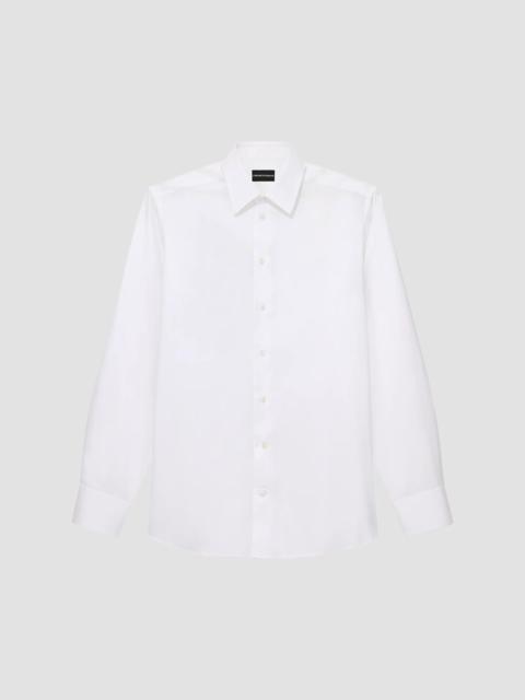 EMPORIO ARMANI Men's Cotton Dress Shirt - Brilliant White