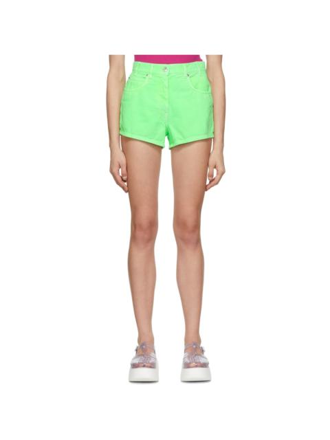 MSGM Green Denim Shorts