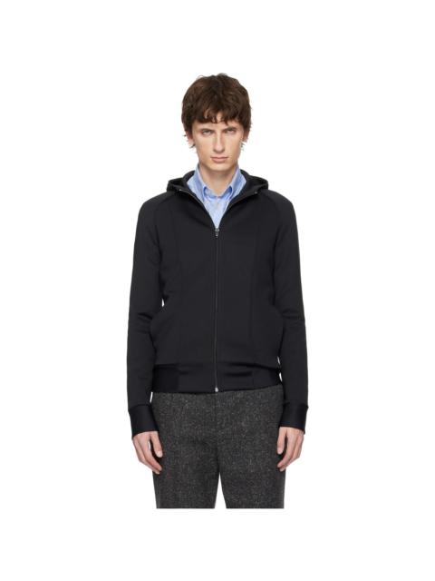 Valentino Black Neoprene Embossed VLogo Hoodie