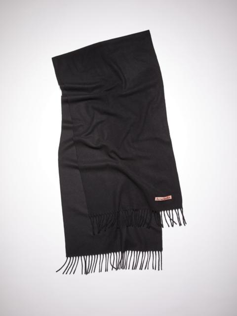 Cashmere fringe scarf - Narrow - Black