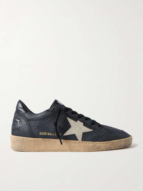 Ball Star Distressed Leather Sneakers