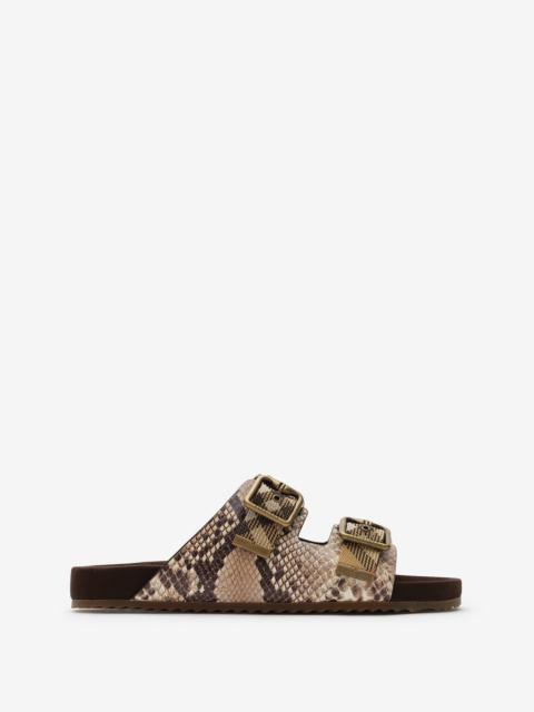 Burberry Python-print Leather Urchin Sandals​