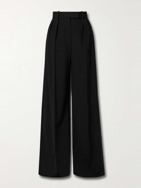 KHAITE Teyana pleated woven wide-leg pants