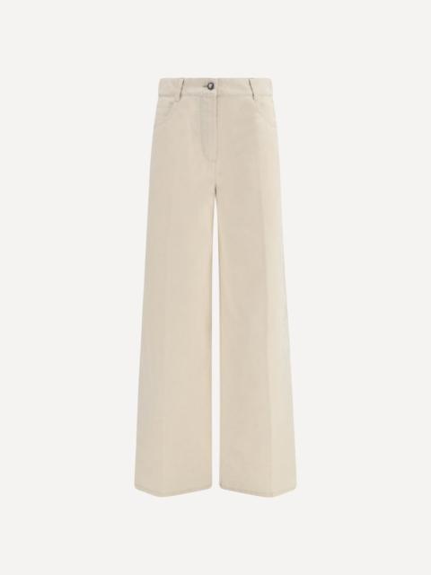 forte_forte Wide leg Jeans in flocked denim