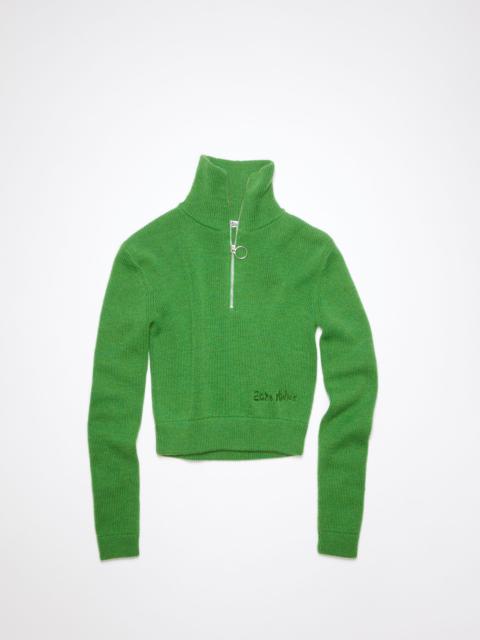 Acne Studios Half zip knit jumper - Green