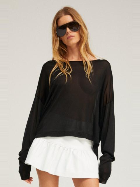 SPRWMN RAYON FRENCH TERRY OFF SHOULDER SWEATER