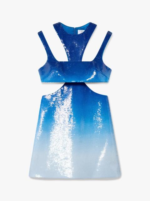 CASABLANCA Blue Gradient Sequin Racer Back Mini Dress | Casablanca Paris