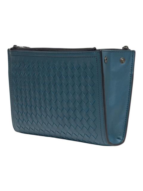 Bottega Veneta Bottega Veneta Intrecciato Leather Wristlet Bag Blue