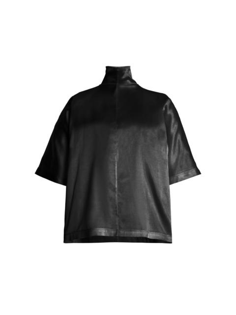 BRANDON MAXWELL The Ellis Mock neck Stretch-Silk Top black
