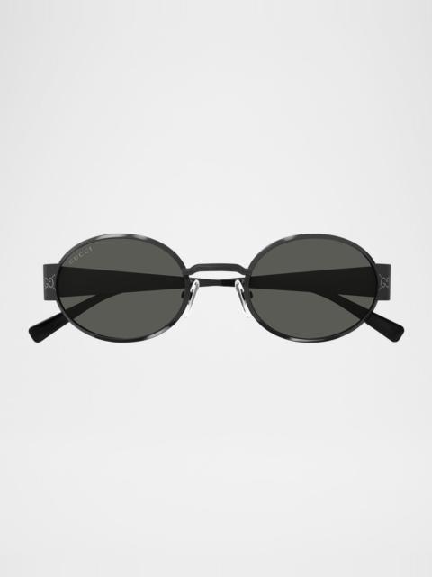 GUCCI Men's GG1854SM Metal Oval Sunglasses