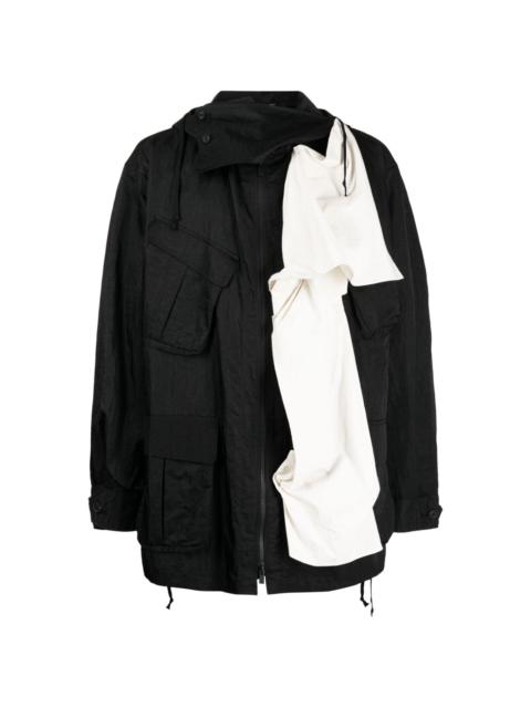 Yohji Yamamoto asymmetric hooded jacket