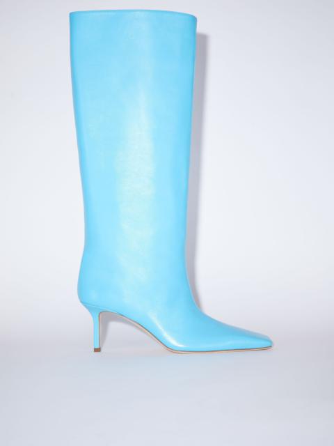 Leather heel boots - Turquoise