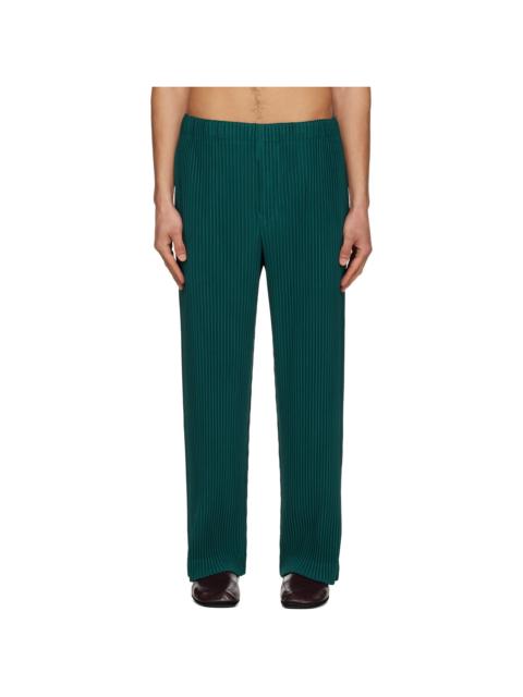 Green Color Pleats 1 Trousers
