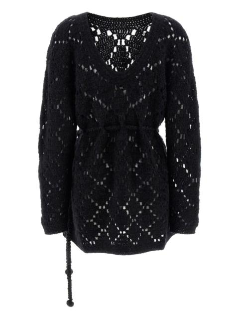 Merida boat-neck mini dress