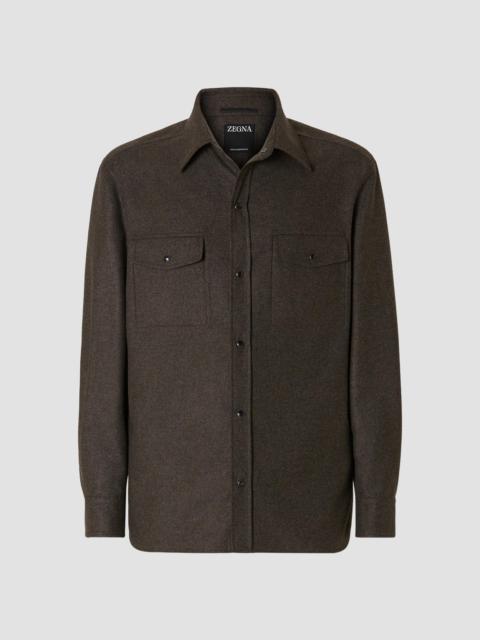 ZEGNA Men's Oasi Cashmere Overshirt - Dark Olive Green