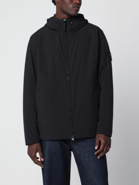 Stone Island Black hooded jacket in technical fabric