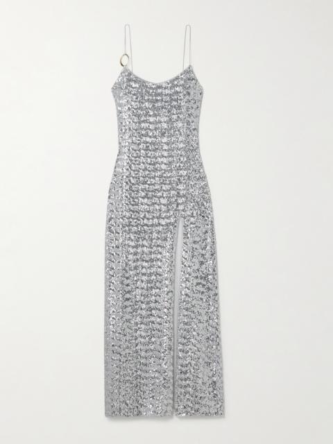 Oséree Sequin-embellished Stretch-mesh Maxi Dress