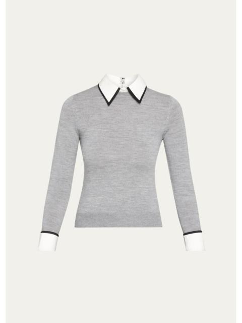 Alice + Olivia Porla Double Collar Sweater