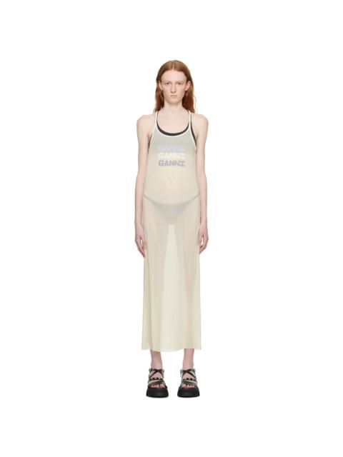 Off-White Semi-Sheer Maxi Dress