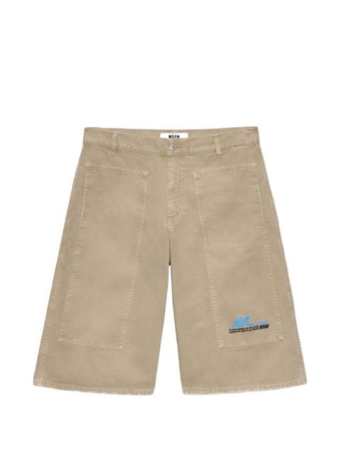 MSGM graphic-detail denim shorts