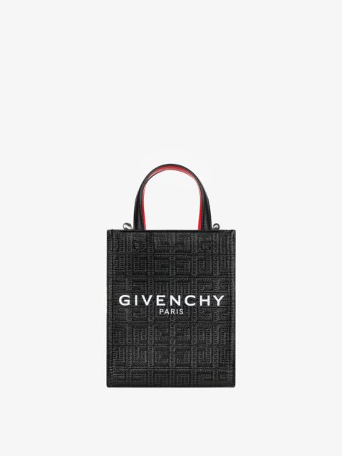 MINI G TOTE VERTICAL SHOPPING BAG IN 4G COATED CANVAS