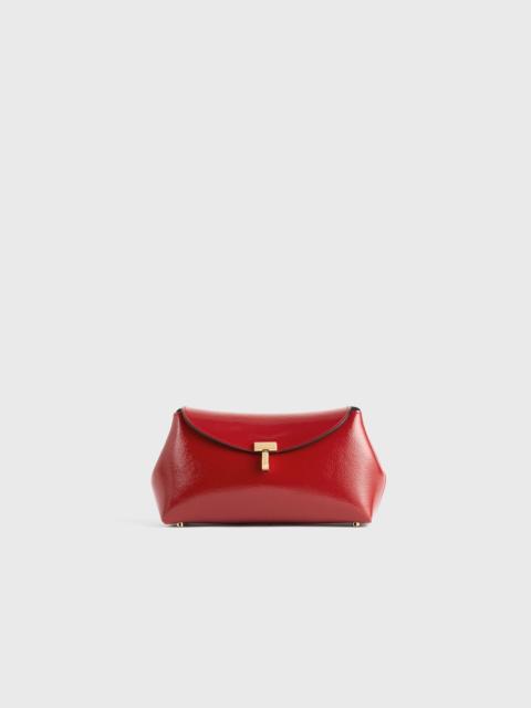 TOTEME Mini T-lock naplack clutch red