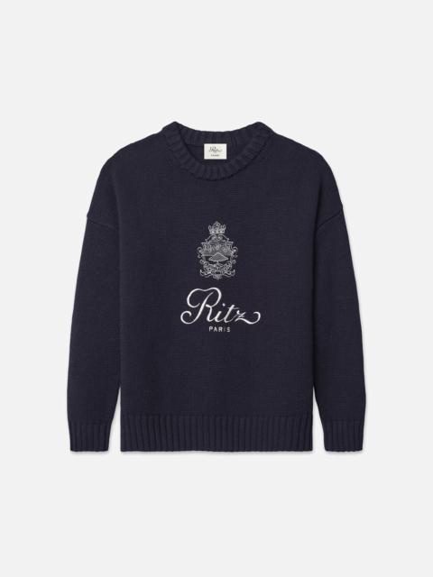 FRAME Ritz Unisex Cashmere Sweater in Navy