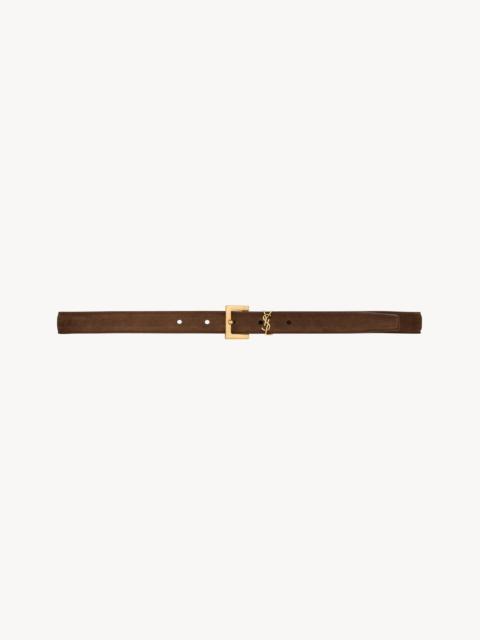 SAINT LAURENT CASSANDRE THIN BELT IN SUEDE