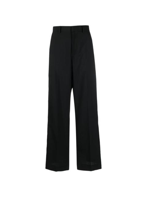 satin-trim high-waisted trousers