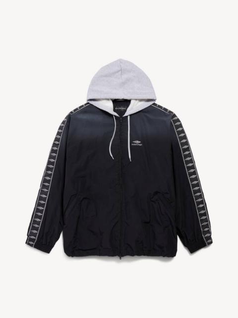 BALENCIAGA Men's Stripe Tracksuit Jacket Large Fit in Black/grey