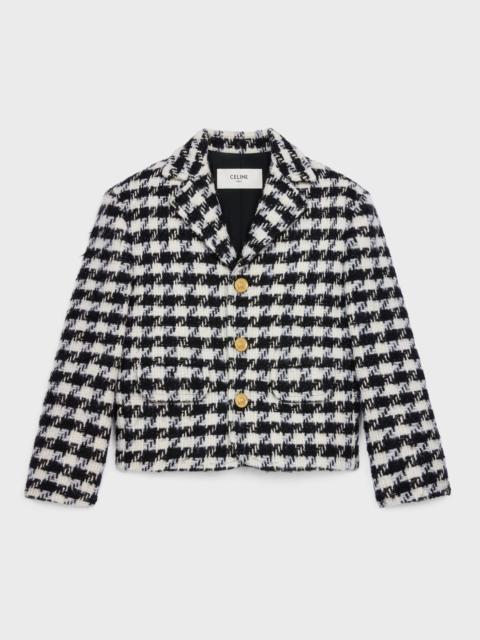 CELINE garance jacket in houndstooth wool natté