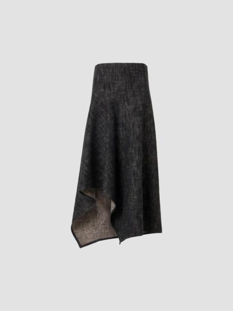 AKRIS Women's Washed Denim Asymmetric Midi Skirt - Black Denim