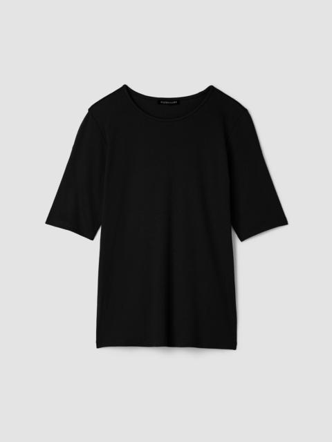 EILEEN FISHER Organic Cotton Stretch Rib Crew Neck Tee