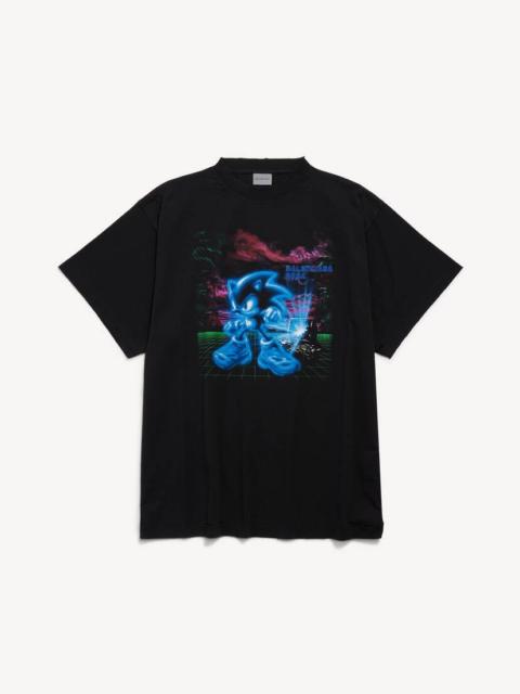 BALENCIAGA Men's Balenciaga | Sega Sonic The Hedgehog Oversized T-shirt in Black